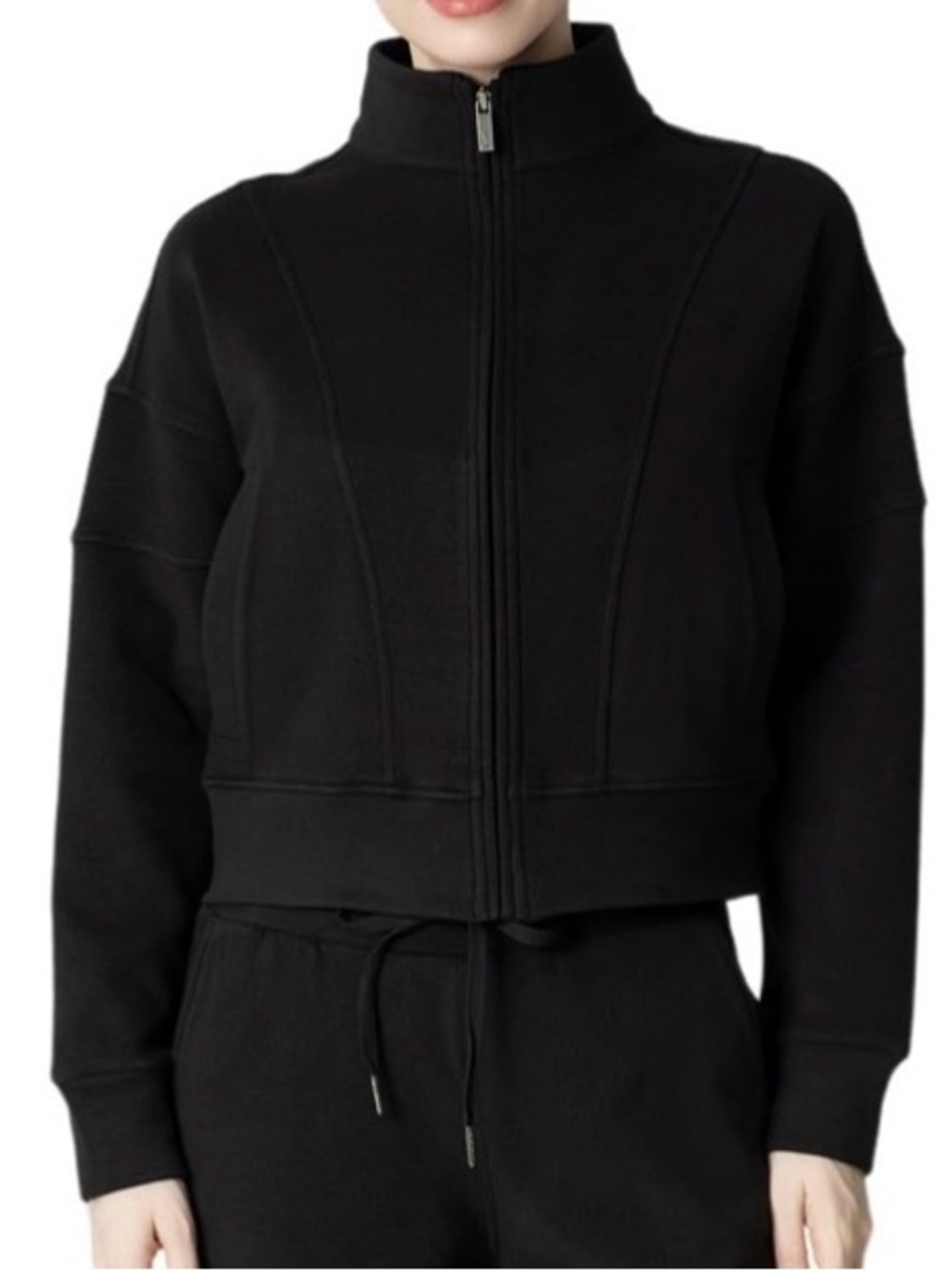[🟡 Bundle 5 items for $25] 
Women's Black Zip-Up Bomber Jacket